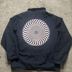 Spitfire Jacket Mens Medium Wheels Bighead Snap Lightweight Black The End Logo